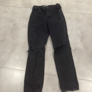 Black washed Abercrombie and Fitch ripped jeans
